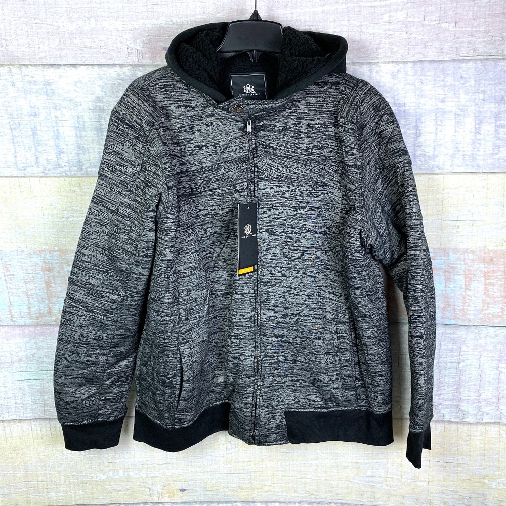 Rock & Republic Moto Grit Zip Sherpa Hooded Jacket - Picture 3 of 16